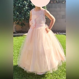 Girls gown blush light pink 4-5 years